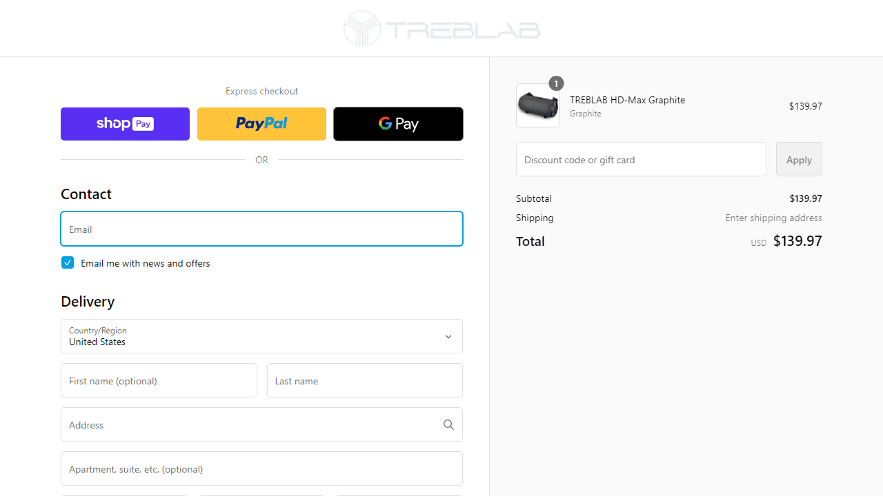 How to apply TREBLAB coupon code